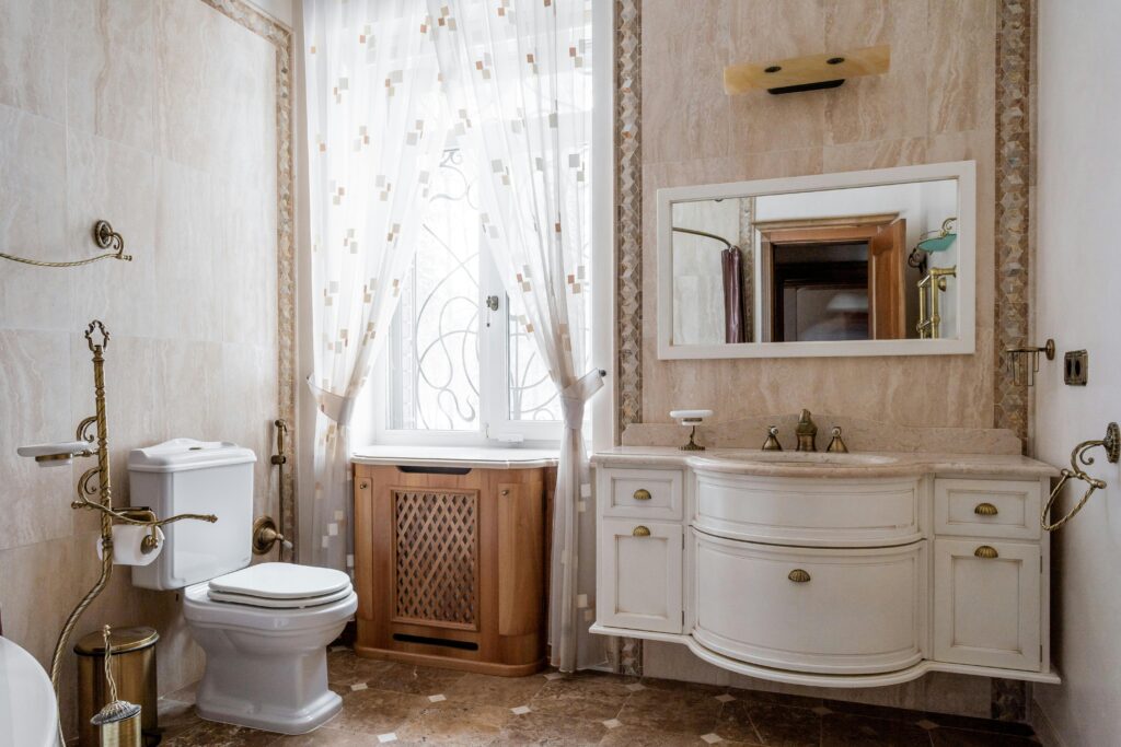 double antique vanity